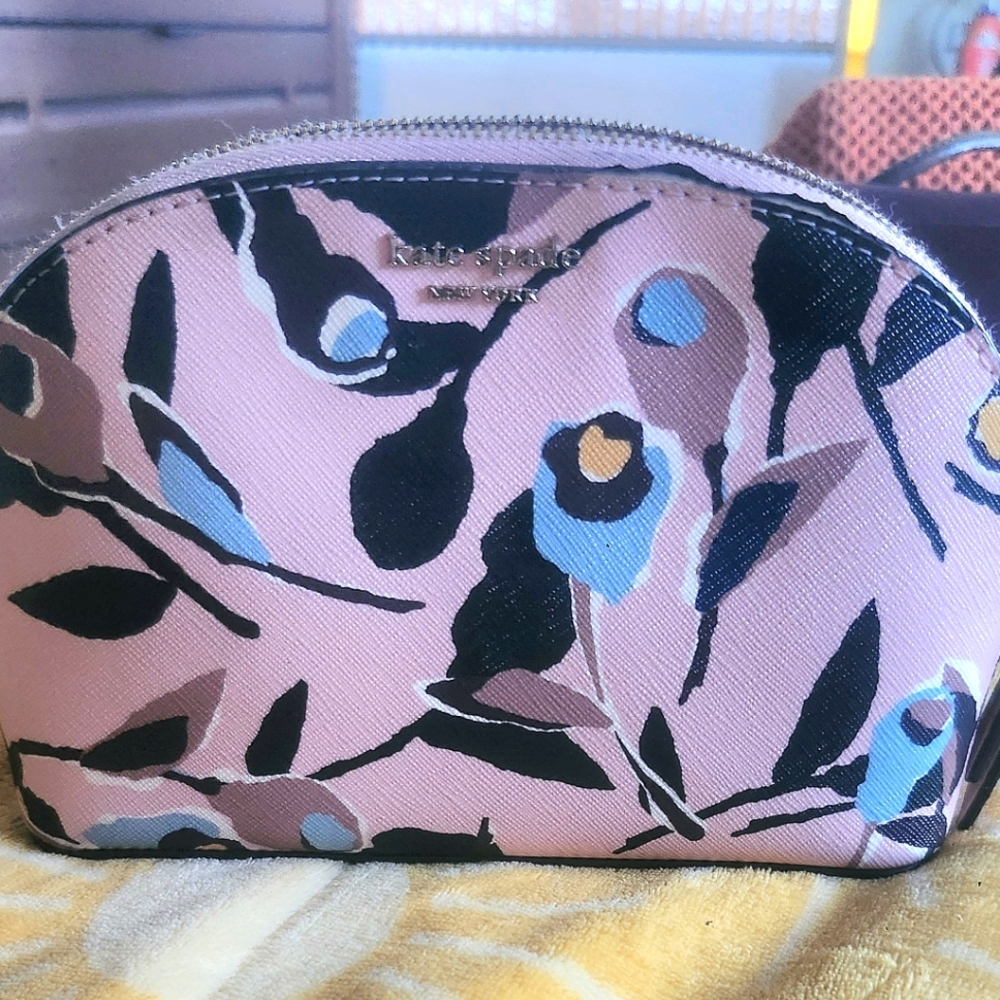 Kate Spade Paper Rose Dome Cosmetic Bag.
